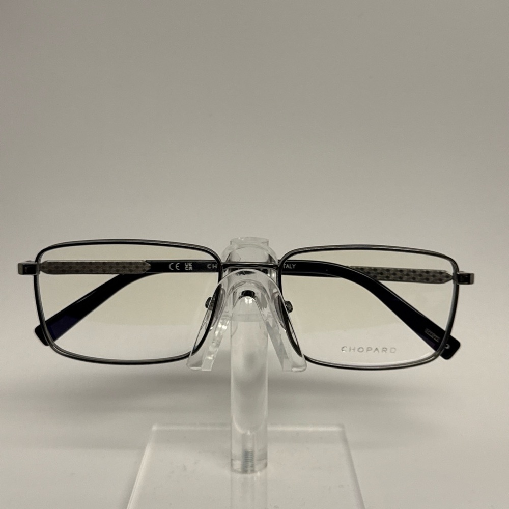 Chopard VCHL48 0508 Men's Eyeglasses Polished Ruthenium Rectangular Frame